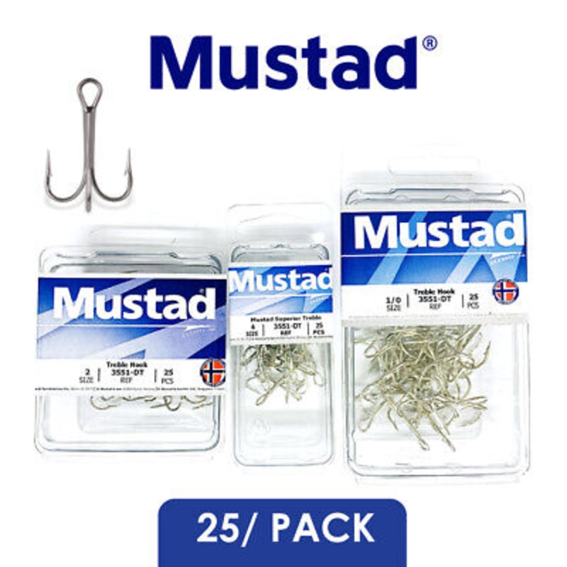 Treble Hook 3551-DT 25pk – Mustad