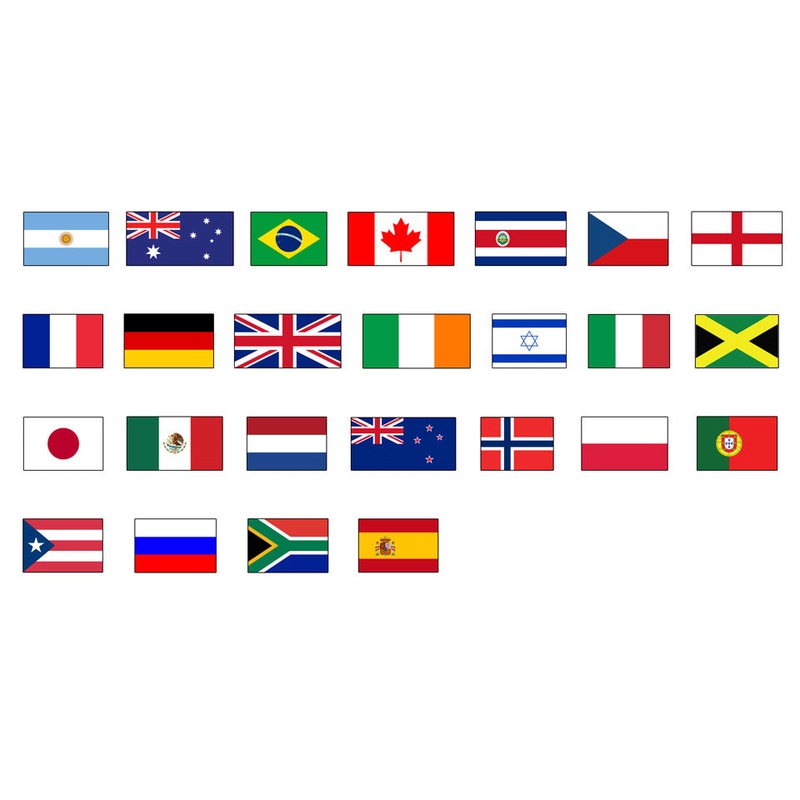 International Flag Rod Decals