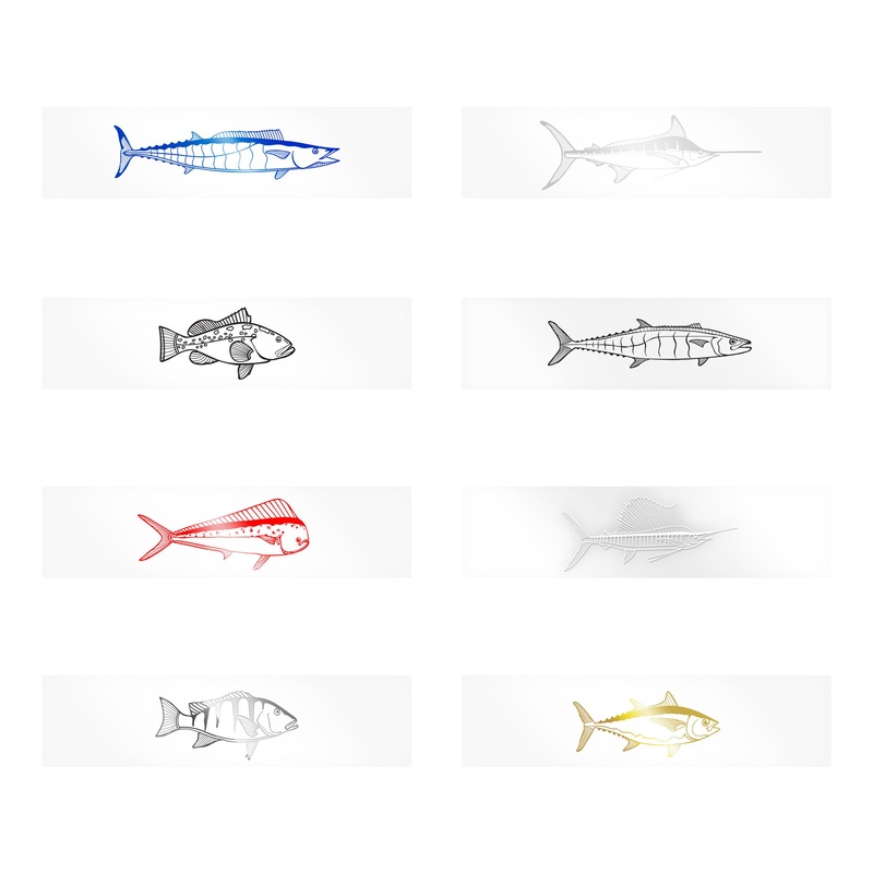 Monochrome Gamefish Rod Decals – Offshore Species