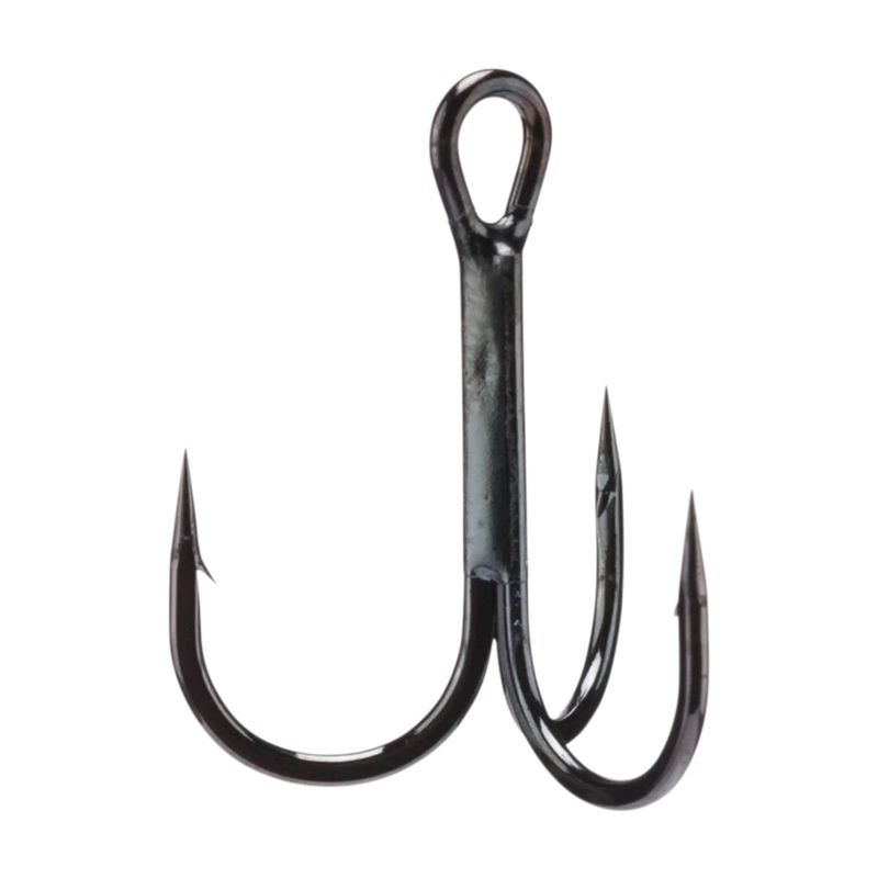 Round Bend Treble Hooks – Black