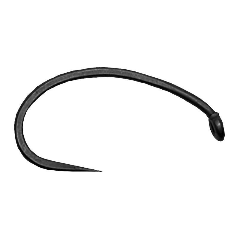 1929 Barbless Scud Fly Hook – Matte Black